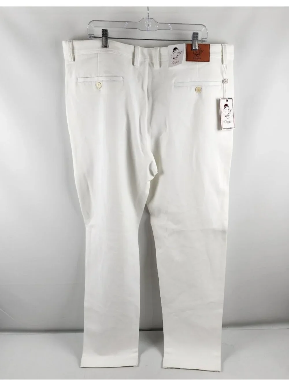 Cigar Couture Pants Mens 40 Cream Cigar Luxury Chino Stretch Trousers 40x32 NWT